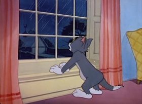 Screenshots from the 1949 MGM cartoon Polka Dot Puss