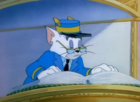 Screenshots from the 1949 MGM cartoon Heavenly Puss