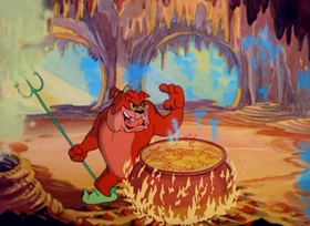 Screenshots from the 1949 MGM cartoon Heavenly Puss