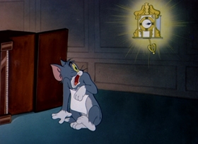 Screenshots from the 1949 MGM cartoon Heavenly Puss
