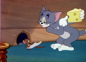 Screenshots from the 1949 MGM cartoon Heavenly Puss