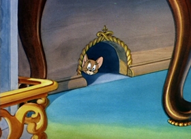Screenshots from the 1949 MGM cartoon Heavenly Puss