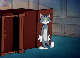 Screenshots from the 1949 MGM cartoon Heavenly Puss
