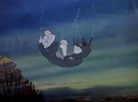 Screenshots from the 1949 MGM cartoon The Cat and the Mermouse