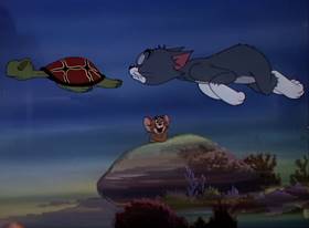 Screenshots from the 1949 MGM cartoon The Cat and the Mermouse