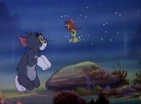 Screenshots from the 1949 MGM cartoon The Cat and the Mermouse