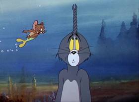 Screenshots from the 1949 MGM cartoon The Cat and the Mermouse