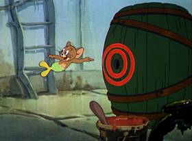 Screenshots from the 1949 MGM cartoon The Cat and the Mermouse