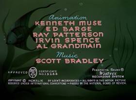 Screenshots from the 1949 MGM cartoon The Cat and the Mermouse