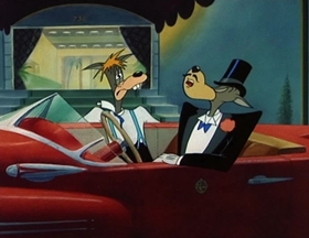 Screenshots from the 1949 MGM cartoon Little Rural Riding Hood