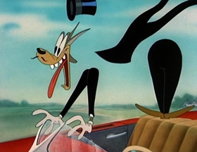 Screenshots from the 1949 MGM cartoon Little Rural Riding Hood