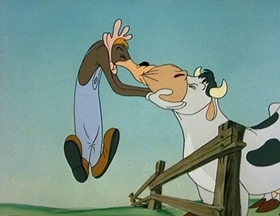 Screenshots from the 1949 MGM cartoon Little Rural Riding Hood