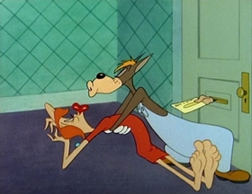 Screenshots from the 1949 MGM cartoon Little Rural Riding Hood