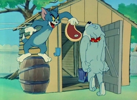 Screenshots from the 1949 MGM cartoon Love That Pup