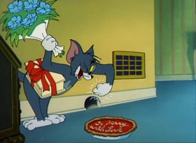 Screenshots from the 1949 MGM cartoon Jerry