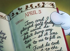 Screenshots from the 1949 MGM cartoon Jerry