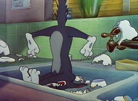 Screenshots from the 1949 MGM cartoon Jerry