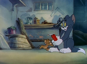 Screenshots from the 1949 MGM cartoon Jerry