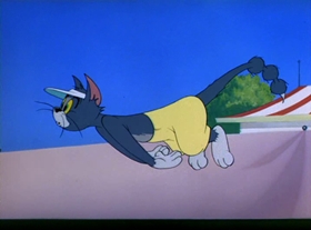Screenshots from the 1949 MGM cartoon Tennis Chumps