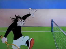 Screenshots from the 1949 MGM cartoon Tennis Chumps