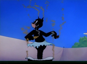 Screenshots from the 1949 MGM cartoon Tennis Chumps