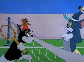 Screenshots from the 1949 MGM cartoon Tennis Chumps