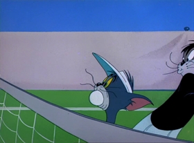 Screenshots from the 1949 MGM cartoon Tennis Chumps
