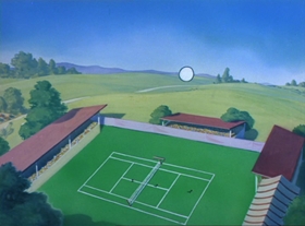 Screenshots from the 1949 MGM cartoon Tennis Chumps