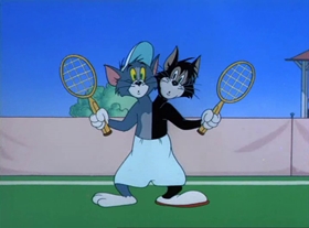 Screenshots from the 1949 MGM cartoon Tennis Chumps