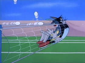 Screenshots from the 1949 MGM cartoon Tennis Chumps