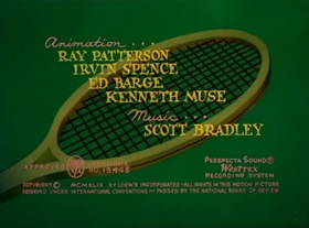 Screenshots from the 1949 MGM cartoon Tennis Chumps
