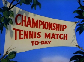 Screenshots from the 1949 MGM cartoon Tennis Chumps