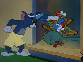 Screenshots from the 1949 MGM cartoon Tennis Chumps
