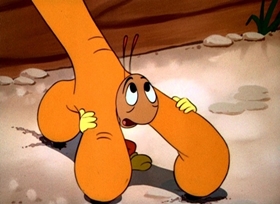 Screenshots from the 1949 Disney cartoon The Greener Yard