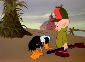 Screenshots from the 1949 Warner Bros. cartoon Wise Quackers