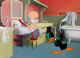 Screenshots from the 1949 Warner Bros. cartoon Wise Quackers