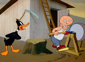 Screenshots from the 1949 Warner Bros. cartoon Wise Quackers