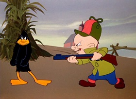 Screenshots from the 1949 Warner Bros. cartoon Wise Quackers