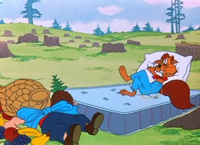 Screenshots from the 1949 Warner Bros. cartoon Porky Chops