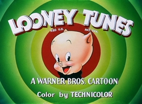 Screenshots from the 1949 Warner Bros. cartoon Porky Chops