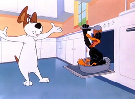 Screenshots from the 1949 Warner Bros. cartoon Daffy Duck Hunt
