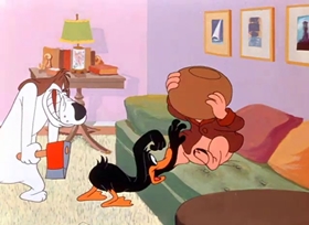 Screenshots from the 1949 Warner Bros. cartoon Daffy Duck Hunt