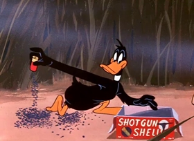 Screenshots from the 1949 Warner Bros. cartoon Daffy Duck Hunt
