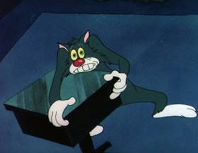 Screenshots from the 1950 MGM cartoon The Cuckoo Clock