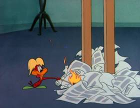 Screenshots from the 1950 MGM cartoon The Cuckoo Clock