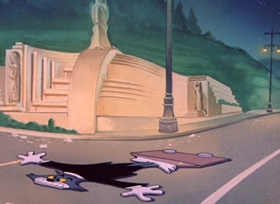 Screenshots from the 1950 MGM cartoon Tom and Jerry in the Hollywood Bowl