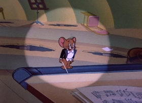 Screenshots from the 1950 MGM cartoon Tom and Jerry in the Hollywood Bowl