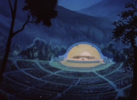 Screenshots from the 1950 MGM cartoon Tom and Jerry in the Hollywood Bowl