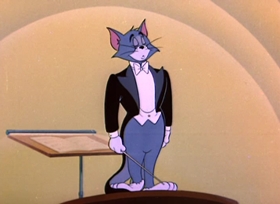 Screenshots from the 1950 MGM cartoon Tom and Jerry in the Hollywood Bowl
