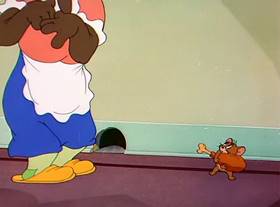 Screenshots from the 1950 MGM cartoon The Framed Cat